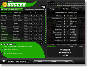 Virtual Soccer Winning Bet