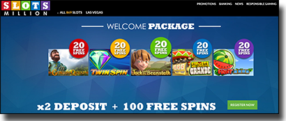 Slots Million welcome package for AUD players