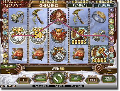 Hall of the Gods progressive jackpot slots