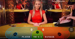 Mobile live dealer baccarat